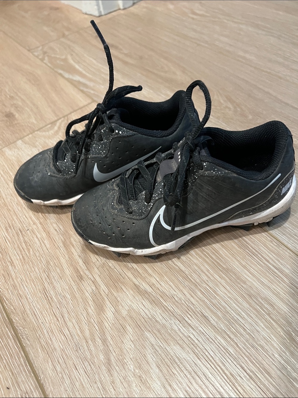 Nike boys fast flex baseball cleats, 13c, black and white